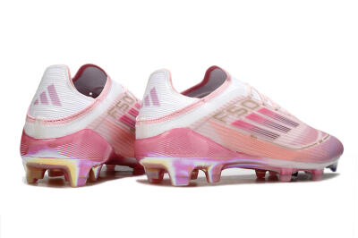 Unisex LY x Adidas F50 Elite FG Firm Ground Low-Tops Football Boots - Pink/White/Gold