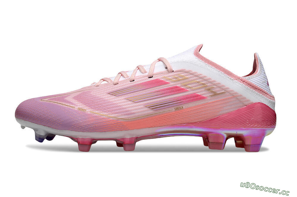 Unisex LY x Adidas F50 Elite FG Firm Ground Low-Tops Football Boots - Pink/White/Gold 0