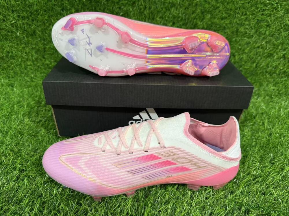 Unisex LY x Adidas F50 Elite FG Firm Ground Low-Tops Football Boots - Pink/White/Gold