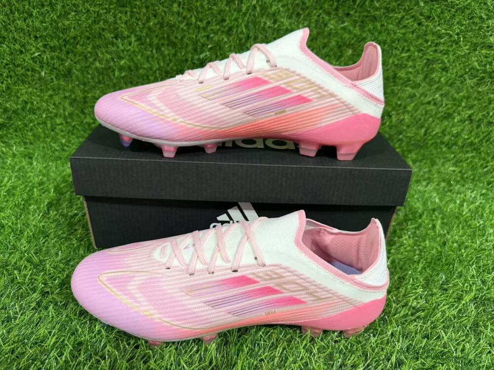 Unisex LY x Adidas F50 Elite FG Firm Ground Low-Tops Football Boots - Pink/White/Gold