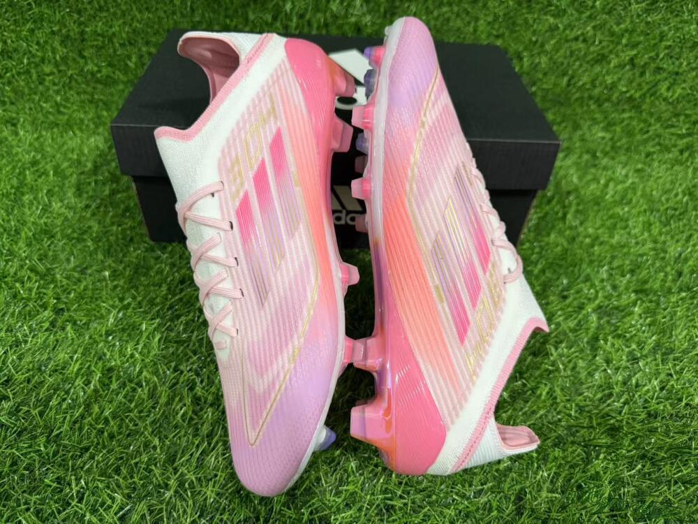 Unisex LY x Adidas F50 Elite FG Firm Ground Low-Tops Football Boots - Pink/White/Gold