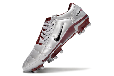 Men's Nike Air Zoom Total 90 III FG Firm Ground Low-Tops Football Boots - Silver/Red/Black