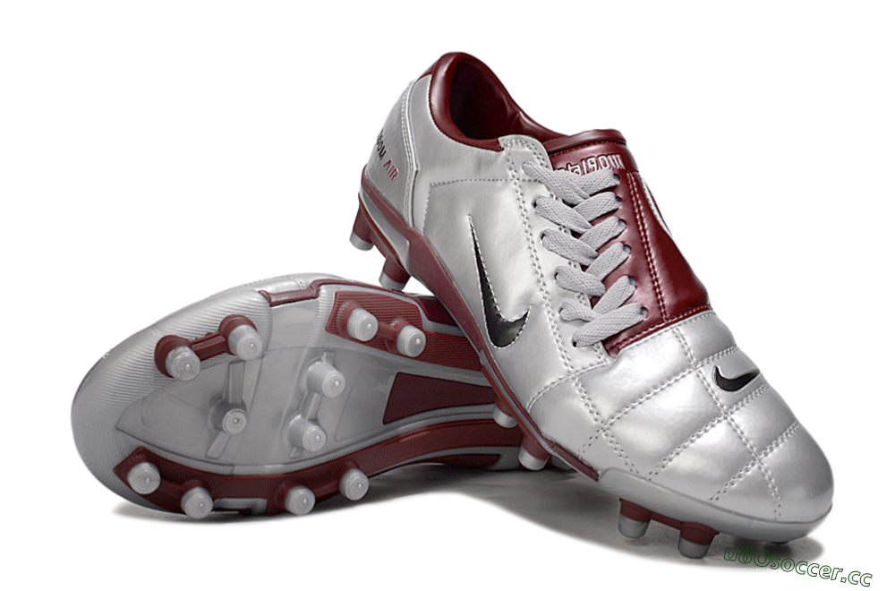Men's Nike Air Zoom Total 90 III FG Firm Ground Low-Tops Football Boots - Silver/Red/Black 4
