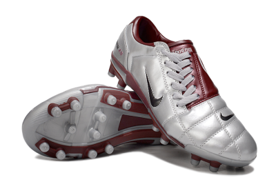 Men's Nike Air Zoom Total 90 III FG Firm Ground Low-Tops Football Boots - Silver/Red/Black