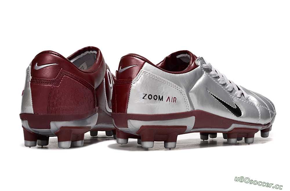 Men's Nike Air Zoom Total 90 III FG Firm Ground Low-Tops Football Boots - Silver/Red/Black 7