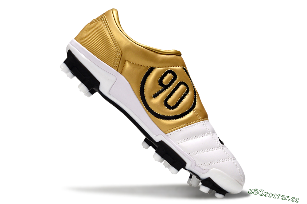 Men's Nike Air Zoom Total 90 III FG Firm Ground Low-Tops Football Boots - White/Gold/Black 5