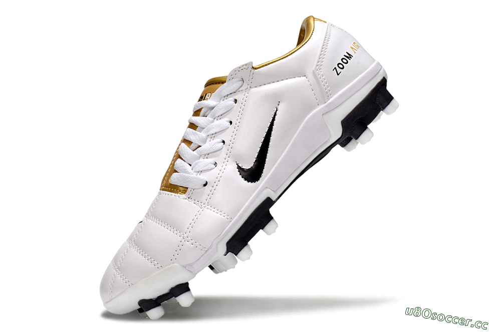Men's Nike Air Zoom Total 90 III FG Firm Ground Low-Tops Football Boots - White/Gold/Black 6