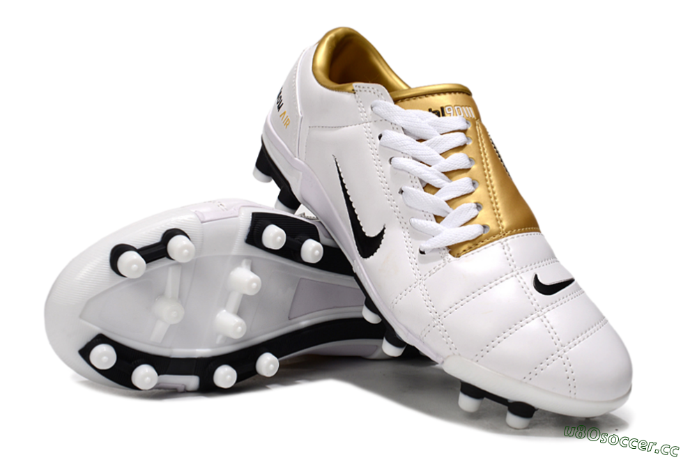 Men's Nike Air Zoom Total 90 III FG Firm Ground Low-Tops Football Boots - White/Gold/Black 4
