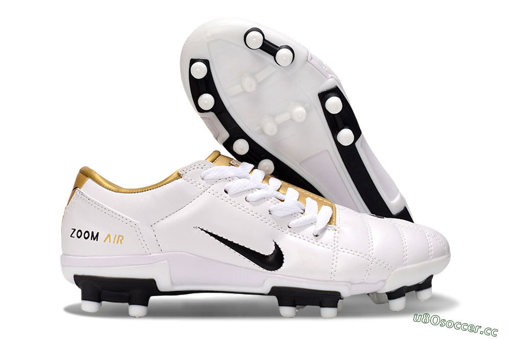 Men's Nike Air Zoom Total 90 III FG Firm Ground Low-Tops Football Boots - White/Gold/Black 2