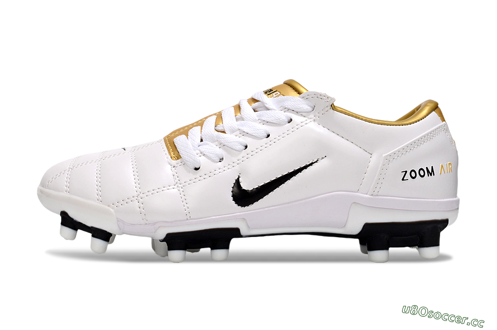 Men's Nike Air Zoom Total 90 III FG Firm Ground Low-Tops Football Boots - White/Gold/Black 0