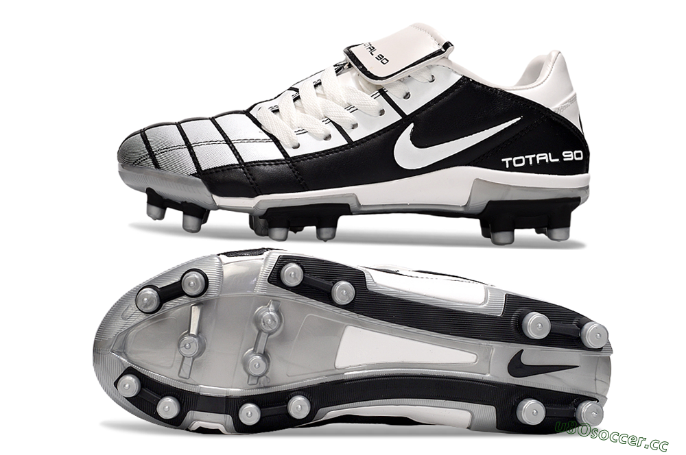 Men's Nike Total 90 III FG Firm Ground Low-Tops Football Boots - White/Black/Red 1
