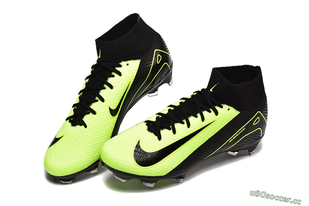 Men's Nike Air Zoom Mercurial Superfly 10 Elite FG Firm Ground High-Tops Football Boots - Black/Yellow 6