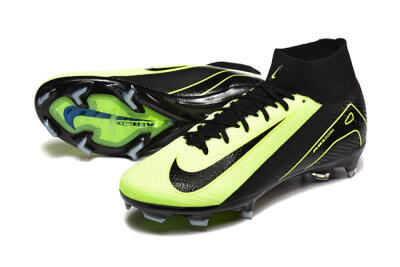 Men's Nike Air Zoom Mercurial Superfly 10 Elite FG Firm Ground High-Tops Football Boots - Black/Yellow