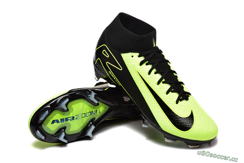 Men's Nike Air Zoom Mercurial Superfly 10 Elite FG Firm Ground High-Tops Football Boots - Black/Yellow 4