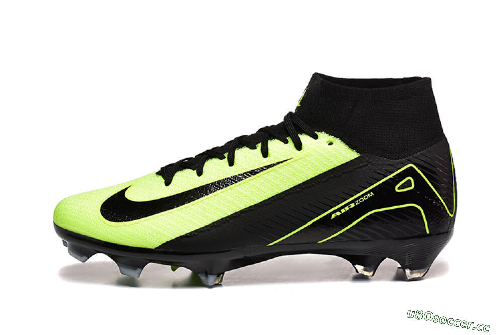 Men's Nike Air Zoom Mercurial Superfly 10 Elite FG Firm Ground High-Tops Football Boots - Black/Yellow 0