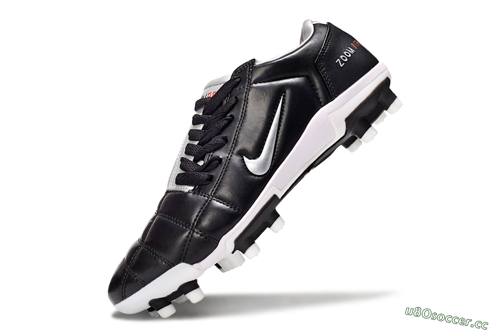 Men's Nike Air Zoom Total 90 III FG Firm Ground Low-Tops Football Boots - Black/Silver/Red 6