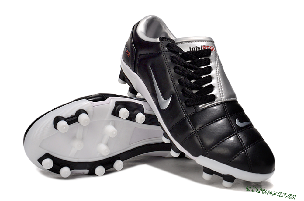 Men's Nike Air Zoom Total 90 III FG Firm Ground Low-Tops Football Boots - Black/Silver/Red 4