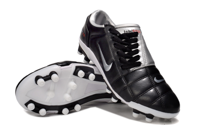 Men's Nike Air Zoom Total 90 III FG Firm Ground Low-Tops Football Boots - Black/Silver/Red