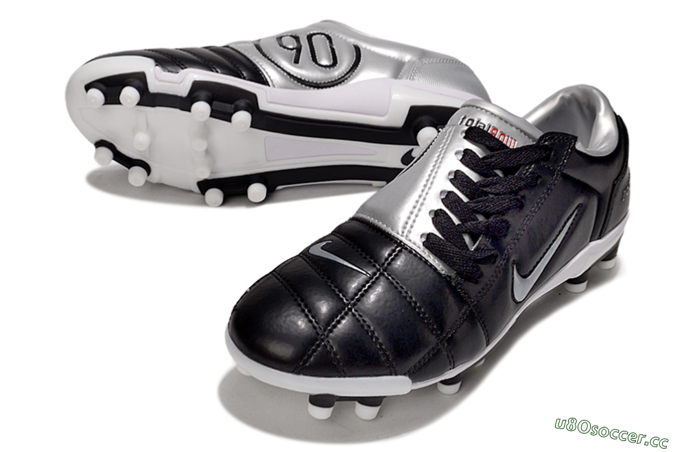 Men's Nike Air Zoom Total 90 III FG Firm Ground Low-Tops Football Boots - Black/Silver/Red 3