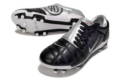 Men's Nike Air Zoom Total 90 III FG Firm Ground Low-Tops Football Boots - Black/Silver/Red