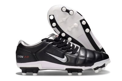 Men's Nike Air Zoom Total 90 III FG Firm Ground Low-Tops Football Boots - Black/Silver/Red