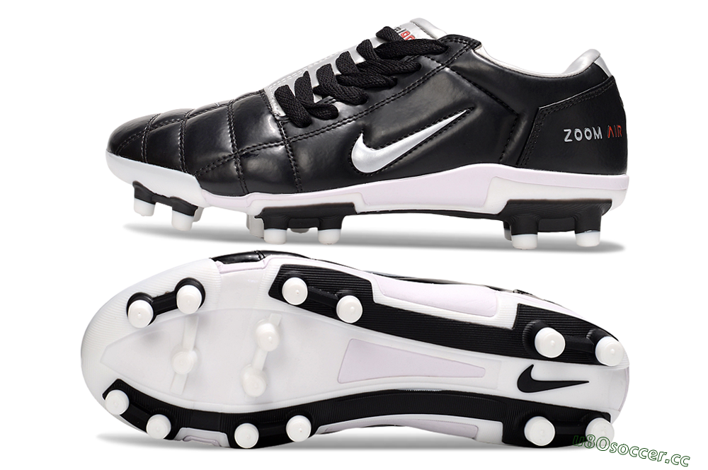 Men's Nike Air Zoom Total 90 III FG Firm Ground Low-Tops Football Boots - Black/Silver/Red 1