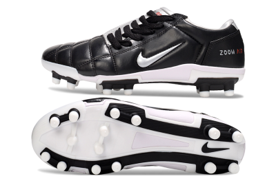 Men's Nike Air Zoom Total 90 III FG Firm Ground Low-Tops Football Boots - Black/Silver/Red