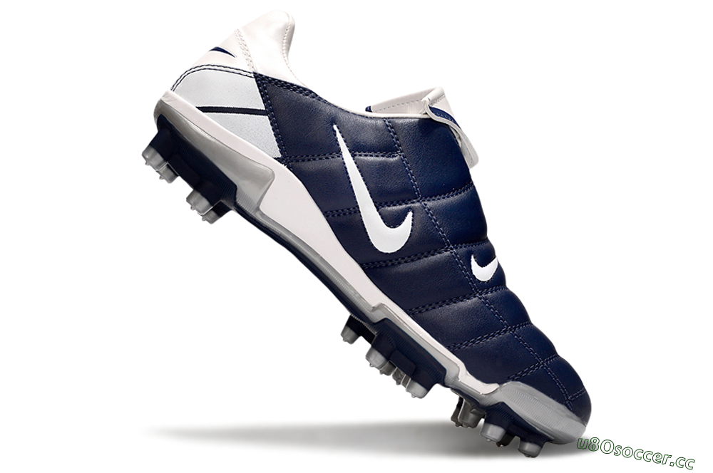 Men's Nike Total 90 III FG Firm Ground Low-Tops Football Boots - White/Blue/Grey 5