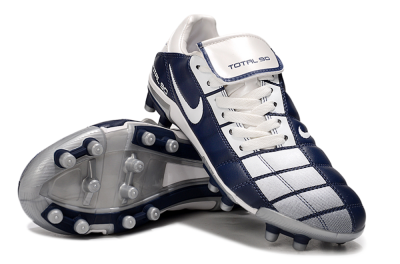 Men's Nike Total 90 III FG Firm Ground Low-Tops Football Boots - White/Blue/Grey