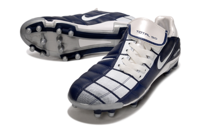 Men's Nike Total 90 III FG Firm Ground Low-Tops Football Boots - White/Blue/Grey