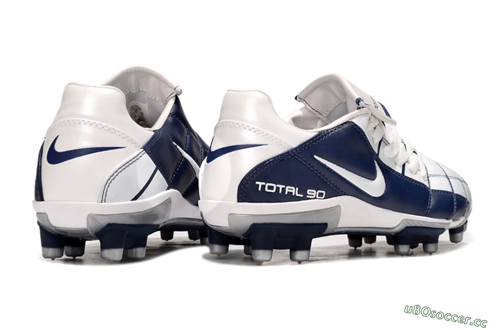 Men's Nike Total 90 III FG Firm Ground Low-Tops Football Boots - White/Blue/Grey 7