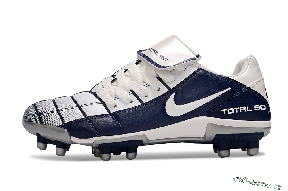 Men's Nike Total 90 III FG Firm Ground Low-Tops Football Boots - White/Blue/Grey 0
