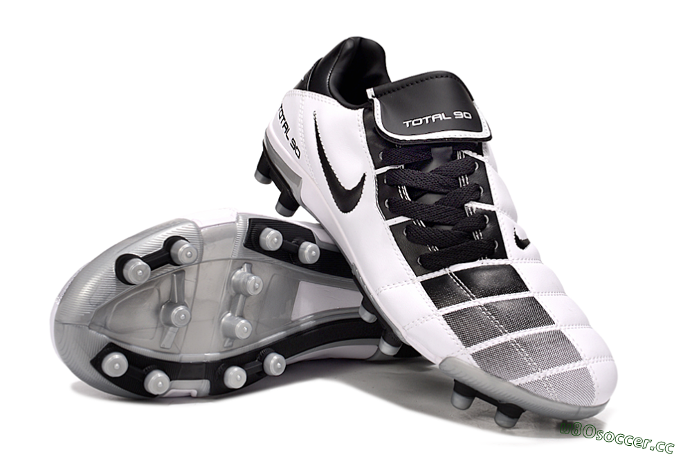 Men's Nike Total 90 III FG Firm Ground Low-Tops Football Boots - Black/White/Grey 4
