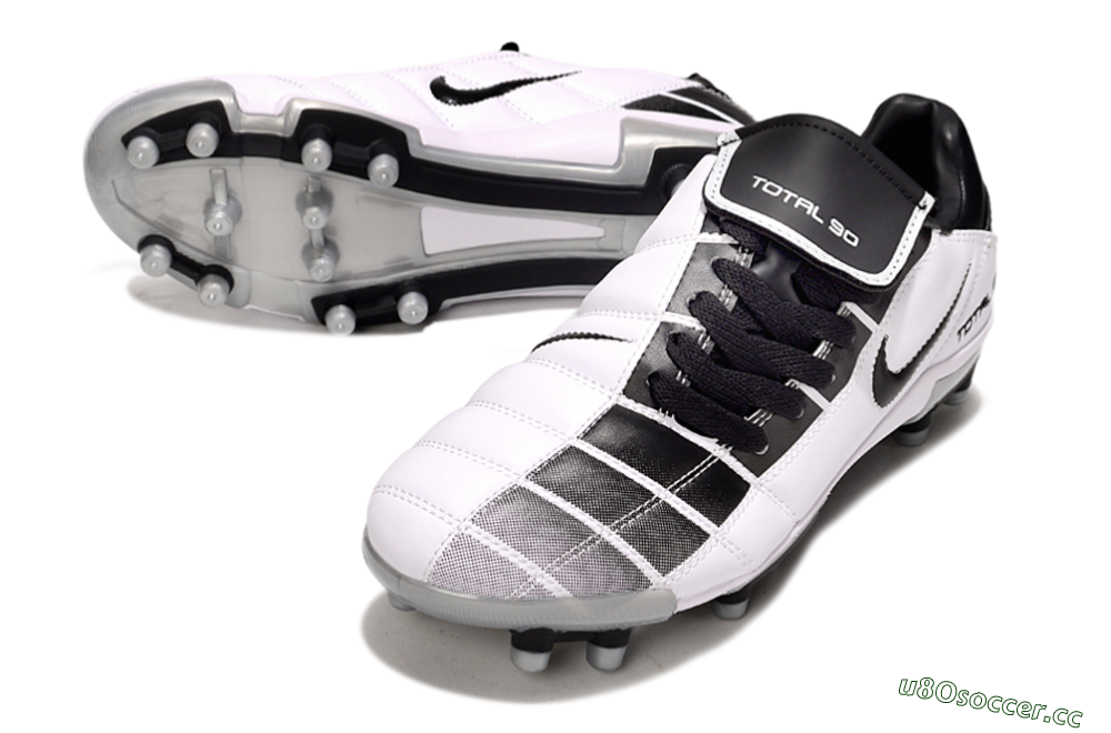 Men's Nike Total 90 III FG Firm Ground Low-Tops Football Boots - Black/White/Grey 3