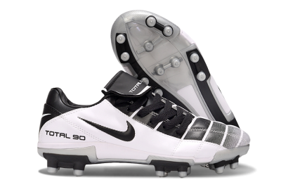 Men's Nike Total 90 III FG Firm Ground Low-Tops Football Boots - Black/White/Grey