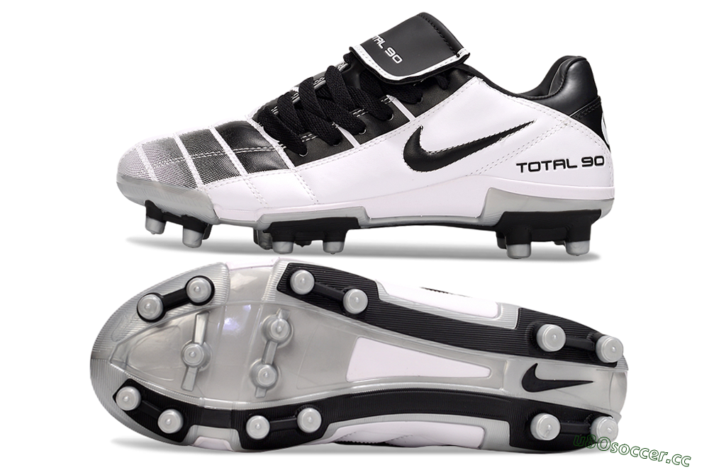 Men's Nike Total 90 III FG Firm Ground Low-Tops Football Boots - Black/White/Grey 1