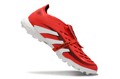 Unisex Adidas Predator 25 Foldover Tongue TF Artificial Turf Low-Tops Football Shoes - Red/White/Black