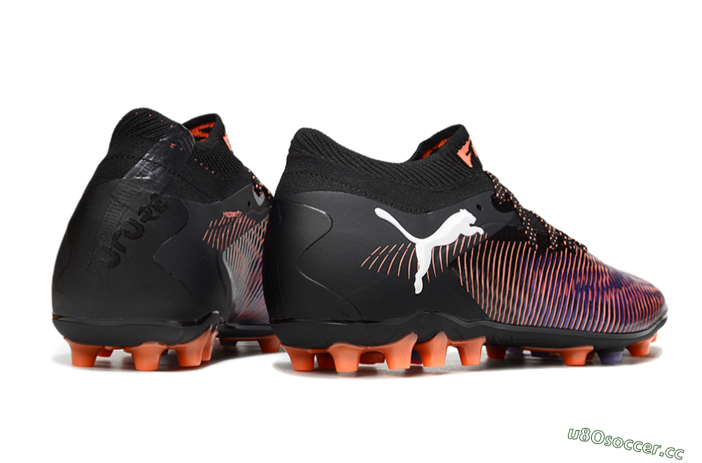 Men's Puma Future 8 Ultimate FG Firm Ground Low-Tops Football Boots - Black/Purple/Orange 6