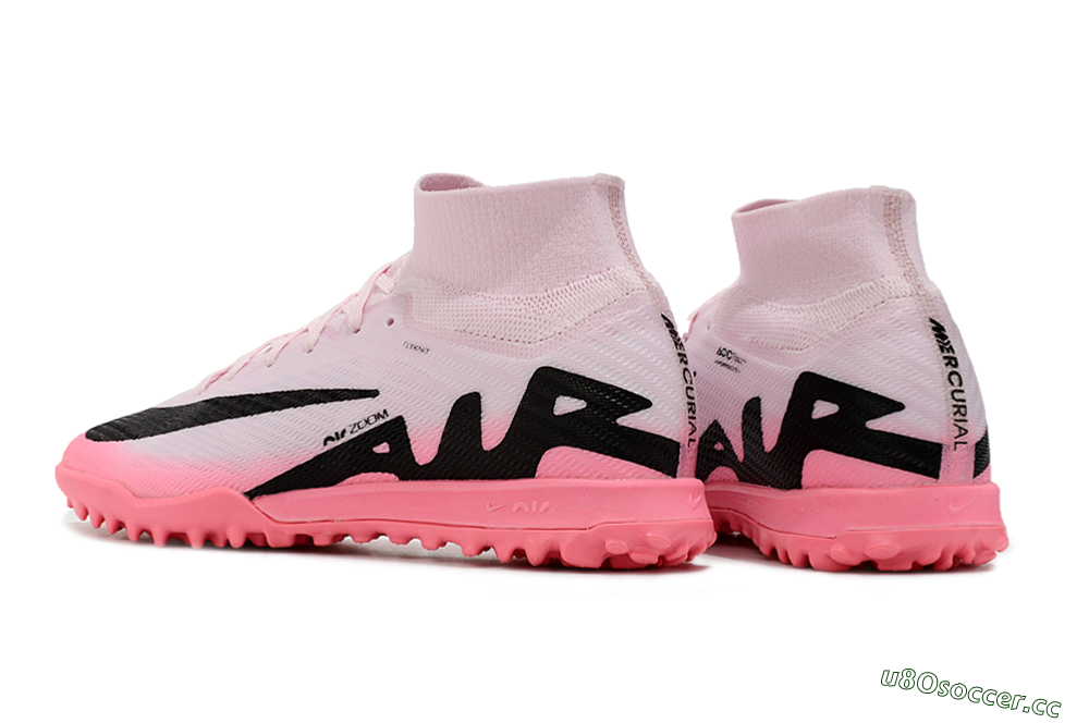 Unisex Nike Air Zoom Mercurial Superfly 9 Elite TF Artificial Turf High-Tops Football Shoes - Pink/Black 5