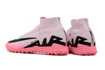 Unisex Nike Air Zoom Mercurial Superfly 9 Elite TF Artificial Turf High-Tops Football Shoes - Pink/Black