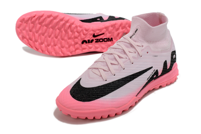 Unisex Nike Air Zoom Mercurial Superfly 9 Elite TF Artificial Turf High-Tops Football Shoes - Pink/Black