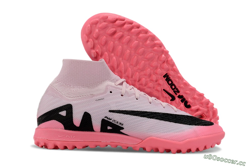 Unisex Nike Air Zoom Mercurial Superfly 9 Elite TF Artificial Turf High-Tops Football Shoes - Pink/Black 2