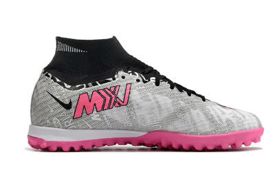 Unisex Nike Air Zoom Mercurial Superfly 9 Elite TF Artificial Turf High-Tops Football Shoes - Silver/Black/Pink