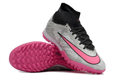 Unisex Nike Air Zoom Mercurial Superfly 9 Elite TF Artificial Turf High-Tops Football Shoes - Silver/Black/Pink