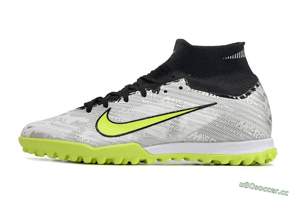Unisex Nike Air Zoom Mercurial Superfly 9 Elite TF Artificial Turf High-Tops Football Shoes - Silver/Black/Yellow 0