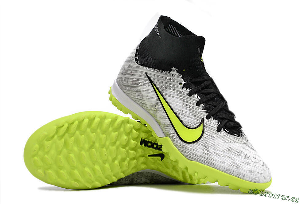 Unisex Nike Air Zoom Mercurial Superfly 9 Elite TF Artificial Turf High-Tops Football Shoes - Silver/Black/Yellow 1