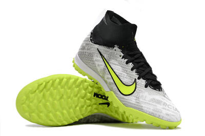 Unisex Nike Air Zoom Mercurial Superfly 9 Elite TF Artificial Turf High-Tops Football Shoes - Silver/Black/Yellow