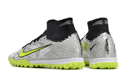 Unisex Nike Air Zoom Mercurial Superfly 9 Elite TF Artificial Turf High-Tops Football Shoes - Silver/Black/Yellow