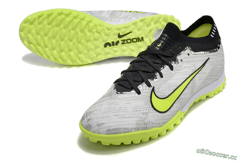 Unisex Nike Air Zoom Mercurial Vapor 15 Elite TF Artificial Turf Low-Tops Football Shoes - Silver/Yellow/Black 3