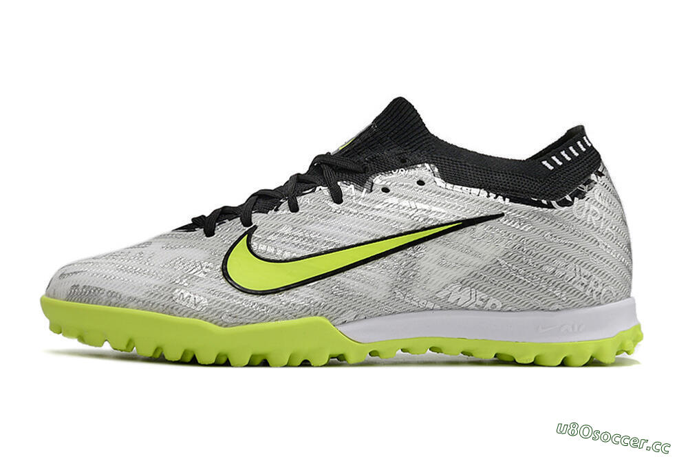 Unisex Nike Air Zoom Mercurial Vapor 15 Elite TF Artificial Turf Low-Tops Football Shoes - Silver/Yellow/Black 0